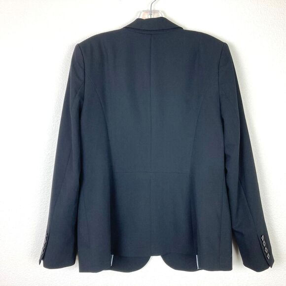 Liz Claiborne One Button Blazer Size 6 Black Stretch Lined Machine Washable Work - Picture 6 of 7